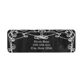 Black Wood & White Vintage Wedding Labels (Voorkant)