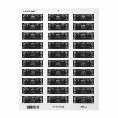Black Wood & White Vintage Wedding Labels (Full Sheet)