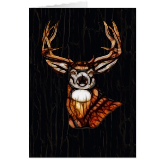 Black Wooden Wood Deer Rustic Country Hartelijk da (Voorkant)