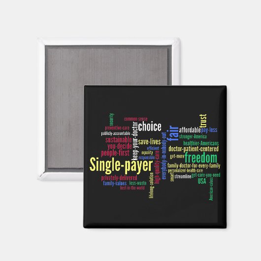 Black Word Cloud Magnet (Voorkant / Achterkant)