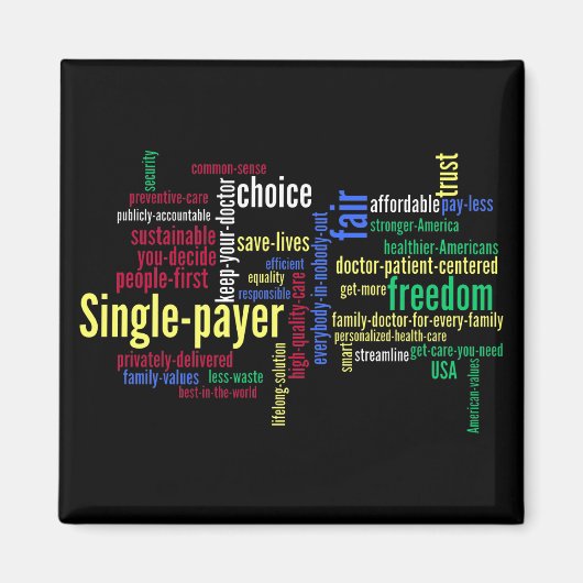 Black Word Cloud Magnet (Voorkant)