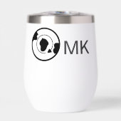 Black world wereldbol naam toevoegen monogram reis (Voorkant)