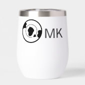 Black world wereldbol naam toevoegen monogram reis (Achterkant)