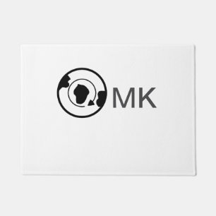 Black world wereldbol naam toevoegen monogram reis deurmat