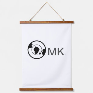 Black world wereldbol naam toevoegen monogram reis hangend wandkleed