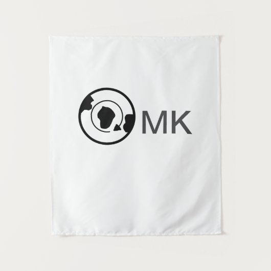 Black world wereldbol naam toevoegen monogram reis wandkleed (Voorkant)