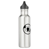 Black world wereldbol naam toevoegen monogram reis waterfles  (Links)