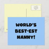 Black World's Best-est Nanny T-shirts en geschenke Briefkaart (Voorkant / Achterkant)