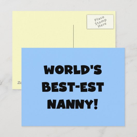 Black World's Best-est Nanny T-shirts en geschenke Briefkaart (Voorkant / Achterkant)