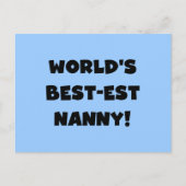 Black World's Best-est Nanny T-shirts en geschenke Briefkaart (Voorkant)