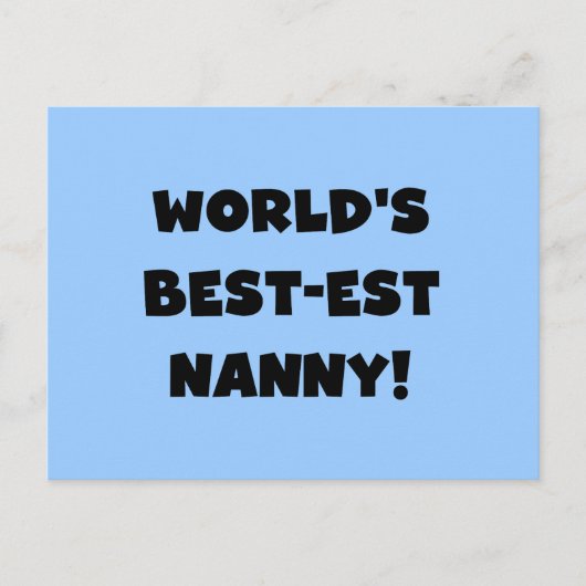 Black World's Best-est Nanny T-shirts en geschenke Briefkaart (Voorkant)
