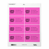 Black World's Best-est Nanny T-shirts en geschenke Etiket (Full Sheet)