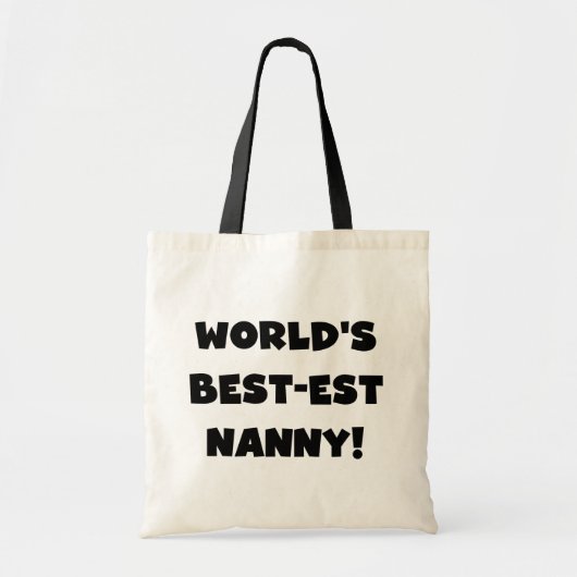 Black World's Best-est Nanny T-shirts en geschenke Tote Bag (Voorkant)