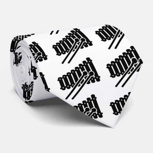 Black Xylophone Stropdas (Opgerold)