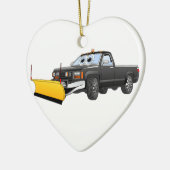 Black Y Pick Up Truck Snow Plow Cartoon Keramisch Ornament (Links)