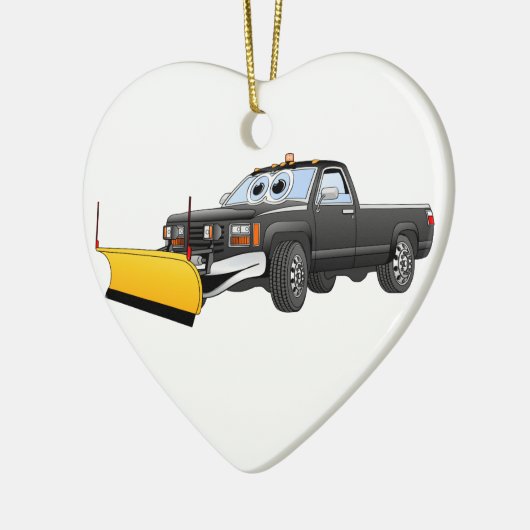 Black Y Pick Up Truck Snow Plow Cartoon Keramisch Ornament (Links)