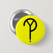 Black Y? Symbool op geel Ronde Button 5,7 Cm (Voorkant /achterkant)