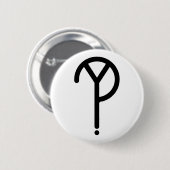 Black Y? Symbool- op wit Ronde Button 5,7 Cm (Voorkant /achterkant)