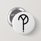 Black Y? Symbool- op wit Ronde Button 5,7 Cm (Voorkant /achterkant)