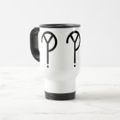 Black Y? Symbool Travel Mug Reisbeker (Voorkant links)