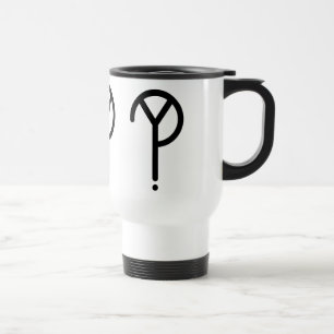 Black Y? Symbool Travel Mug Reisbeker