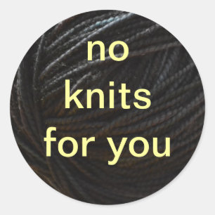 Black Yarn Ronde Sticker