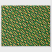 Black Yellow And Green Star Pattern Cadeaupapier (Vlak)
