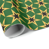 Black Yellow And Green Star Pattern Cadeaupapier (Rol Hoek)