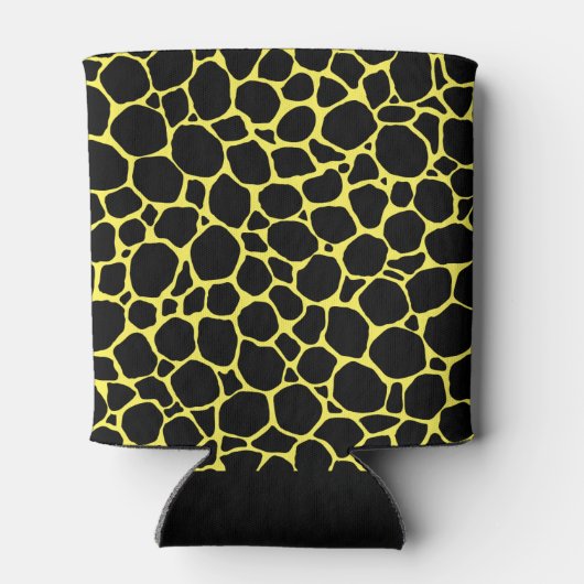 Black Yellow Animal Print Monogram Blikjeskoeler (Achterkant)