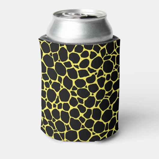 Black Yellow Animal Print Monogram Blikjeskoeler (Blikje Achterkant)