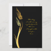 Black Yellow Autumn Wheat Wedding Invitation Kaart (Achterkant)