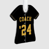 Black & Yellow Baseball Coach Team Jersey Ornament (voorkant)
