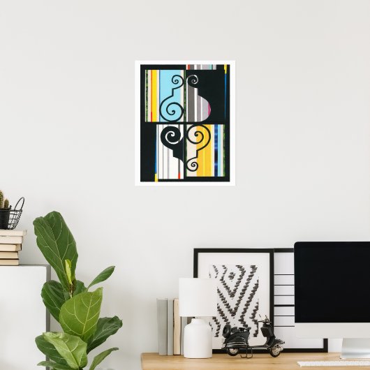 Black Yellow Blue HAVANA Night Collage Poster (Thuiskantoor)