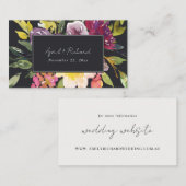 BLACK YELLOW BLUSH BURGUNDY FLORAL WEDDING WEBSITE VISITEKAARTJE (Voorkant / Achterkant)
