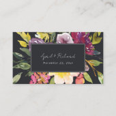 BLACK YELLOW BLUSH BURGUNDY FLORAL WEDDING WEBSITE VISITEKAARTJE (Voorkant)