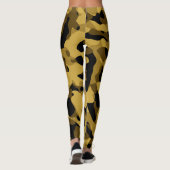 Black Yellow Brown Camouflage Patroon Leggings (Achterkant)