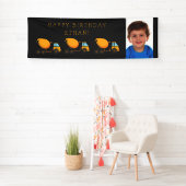 Black Yellow Cement Trucks Child Birthday Foto Spandoek (Insitu)