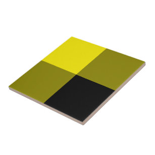 Black Yellow Check Ceramic Tegel Modern Design Tegeltje