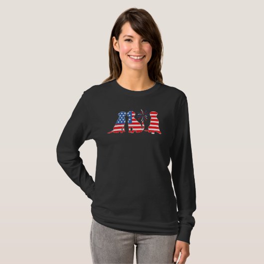 Black Yellow Chocolate Fox Red Lab Silver Patrioti T-shirt (Voorkant volledig)