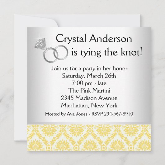 Black Yellow Corset Bachelorette Party Kaart (Achterkant)