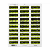 BLACK YELLOW DAMASK ETIKET (Full Sheet)