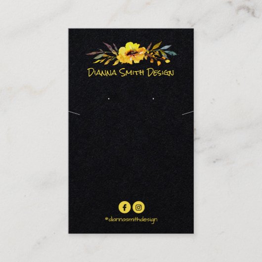 Black Yellow DIY Ketting en oorkaarthouder Visitekaartje (Voorkant)