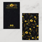 Black Yellow DIY Ketting en oorkaarthouder Visitekaartje (Voorkant / Achterkant)