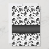 Black Yellow Floral Damask Sunflower Save the Date (Achterkant)