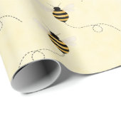 Black Yellow Gold Bees Baby Shower Cadeaupapier (Rol Hoek)