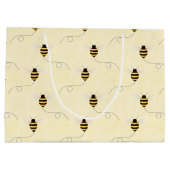 Black Yellow Gold Bees Baby Shower Groot Cadeauzakje (Achterkant)