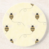 Black Yellow Gold Bees Zandsteen Onderzetter (Voorkant)