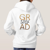 Black Yellow Gold Foil Afstudeerder jaar Aangepast Hoodie (Achterkant)