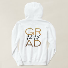Black Yellow Gold Foil Afstudeerder jaar Aangepast Hoodie