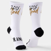 Black Yellow Gold Foil Afstudeerder Jaar Aangepast Sokken (Gebogen)